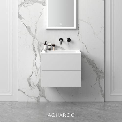 One Vanity Unit & Stone Basin 600mm Aquaroc