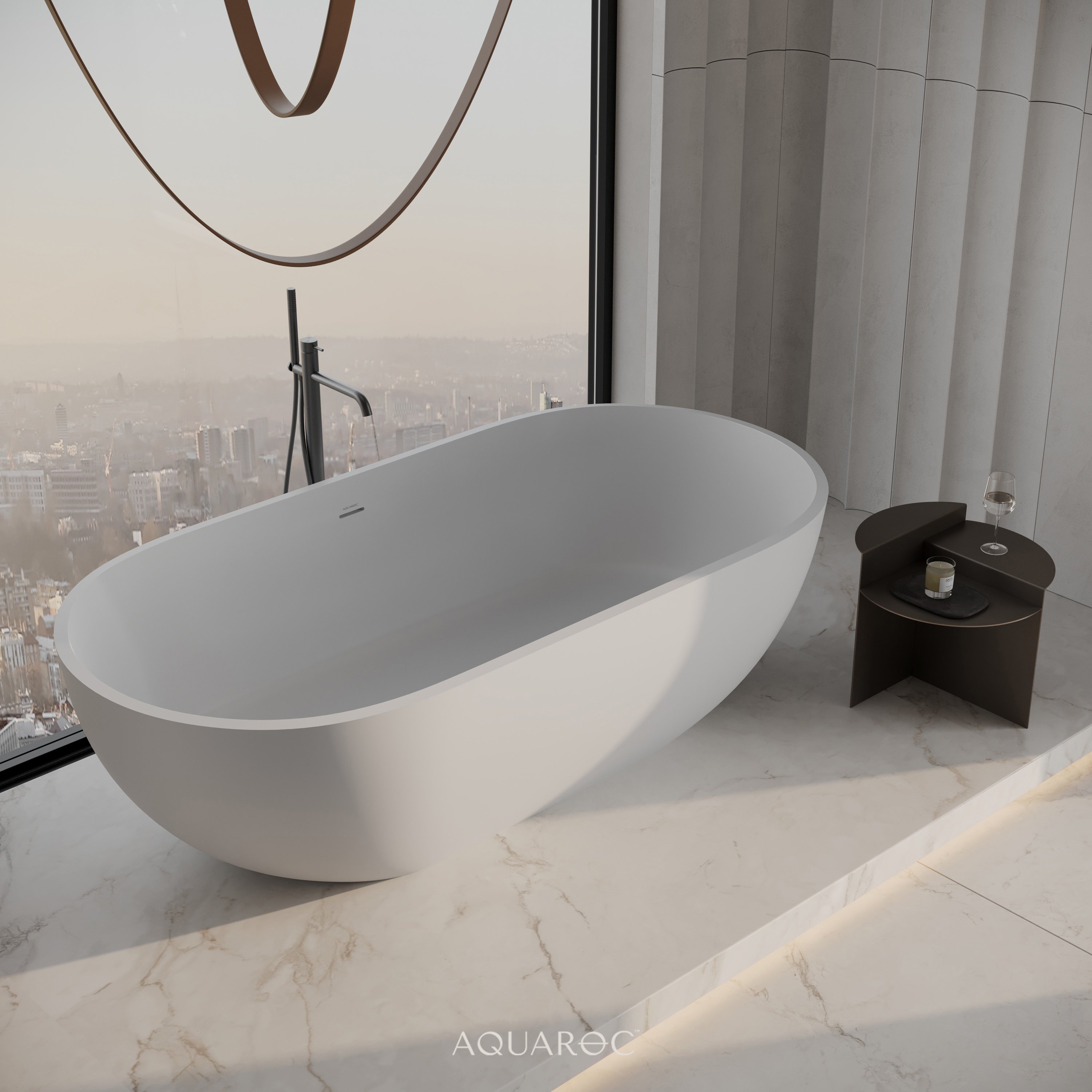 Rivera Freestanding Stone Bath 1780mm Aquaroc