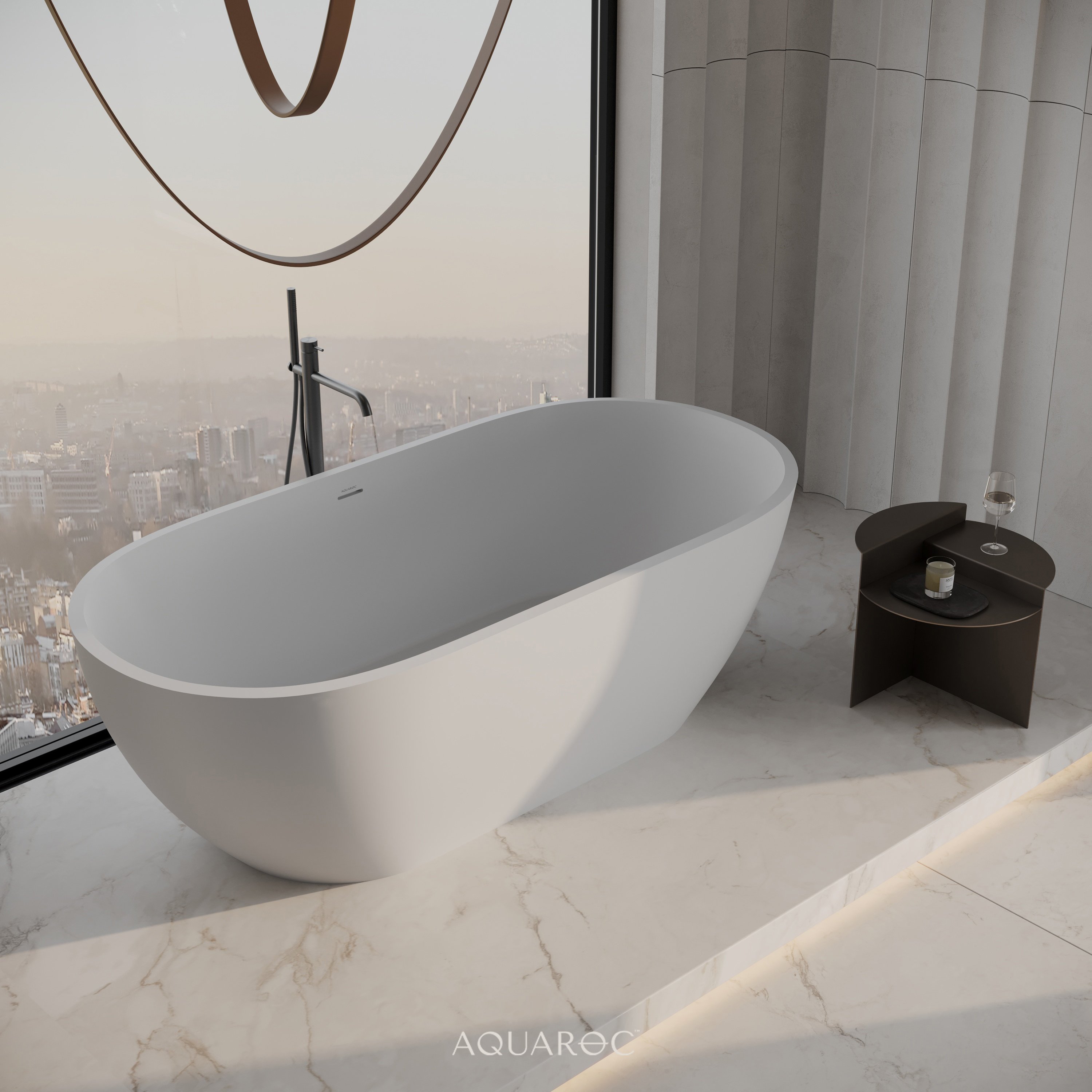 Rivera Freestanding Stone Bath 1700mm Aquaroc