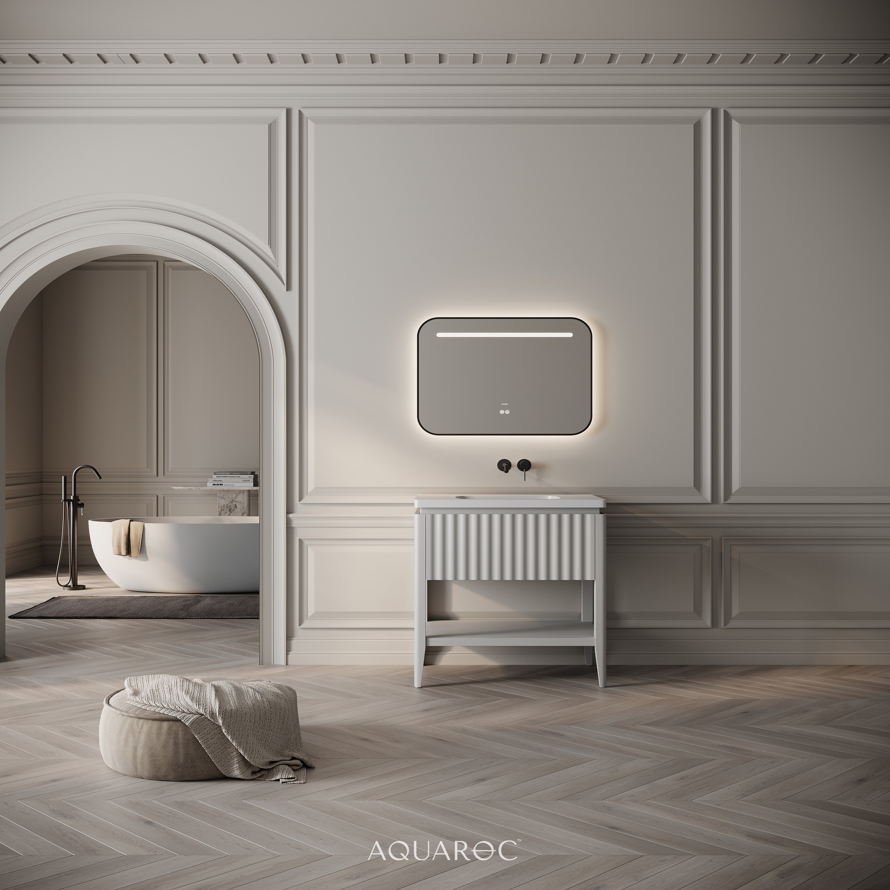 Kensington Vanity Unit & Stone Basin 800mm Aquaroc