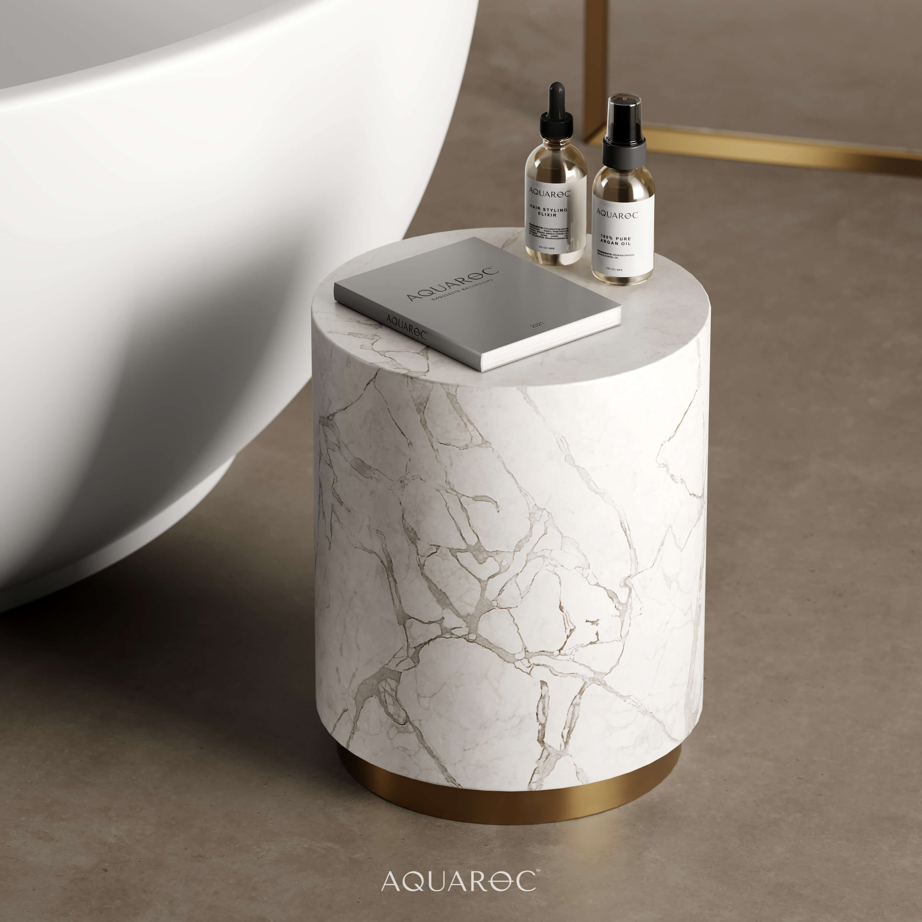 Olympia Solid Surface Freestanding Stone Bath 1500 Aquaroc