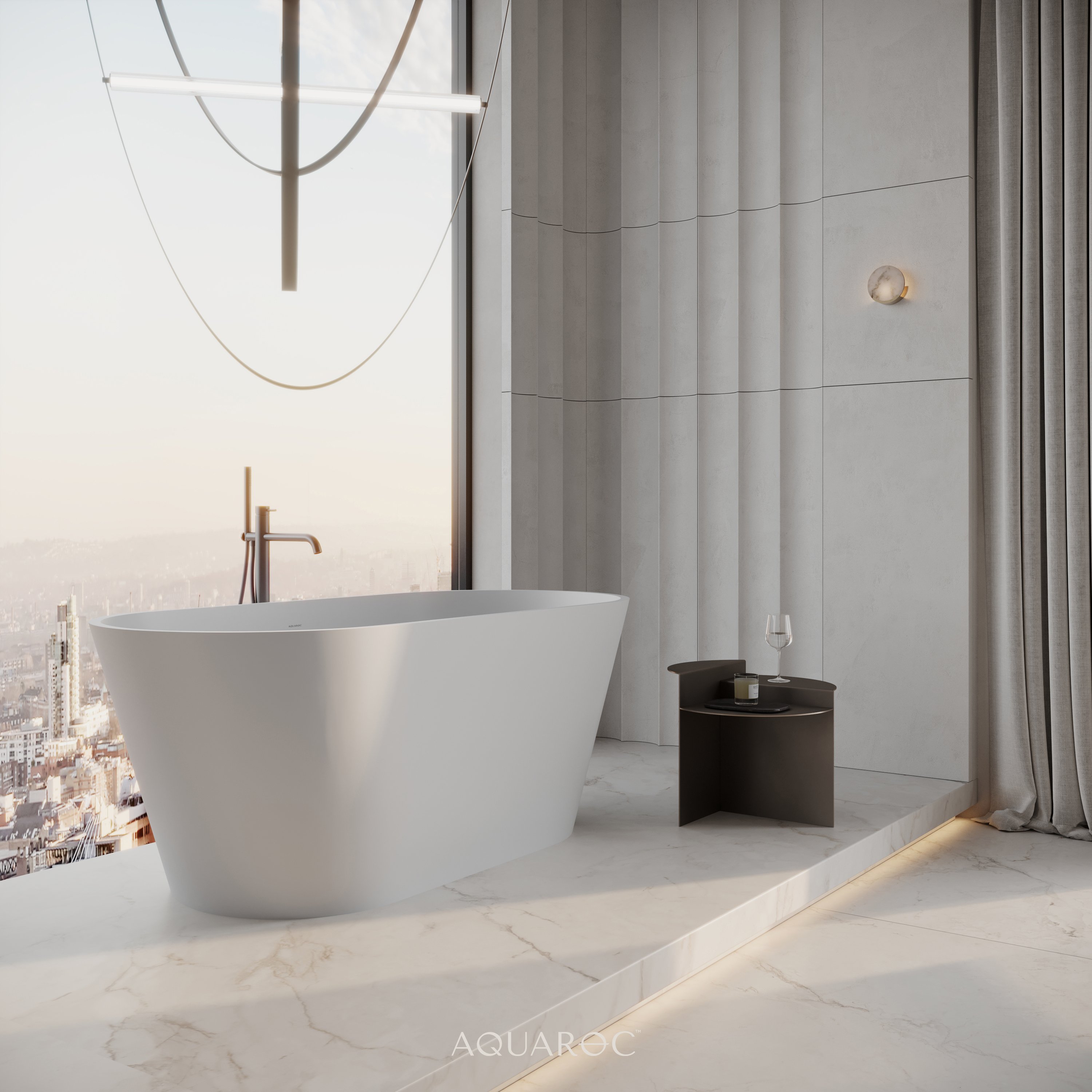Portofino Freestanding Stone Bath 1500mm Aquaroc