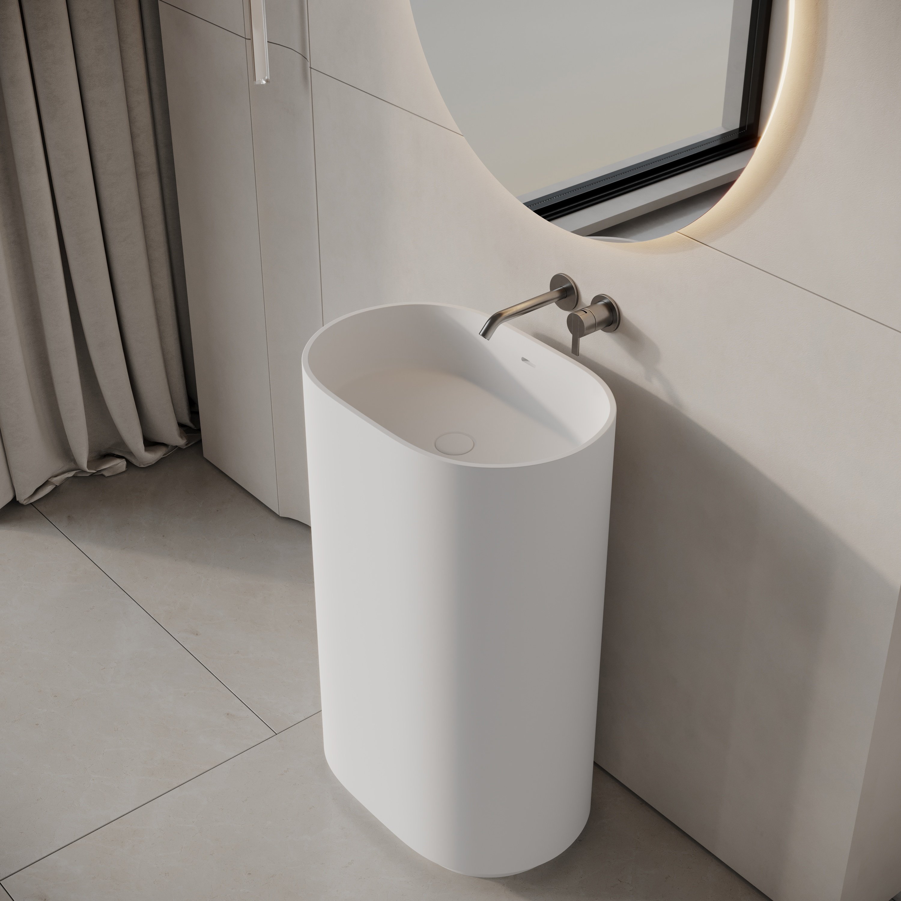 Neptune Freestanding Stone Basin 580mm Aquaroc
