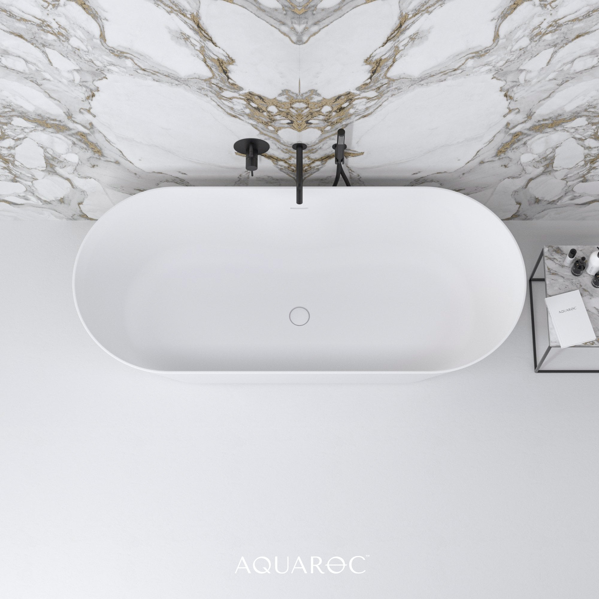 Aquarius Solid Surface Stone Resin Freestanding Bath 1700 Aquaroc