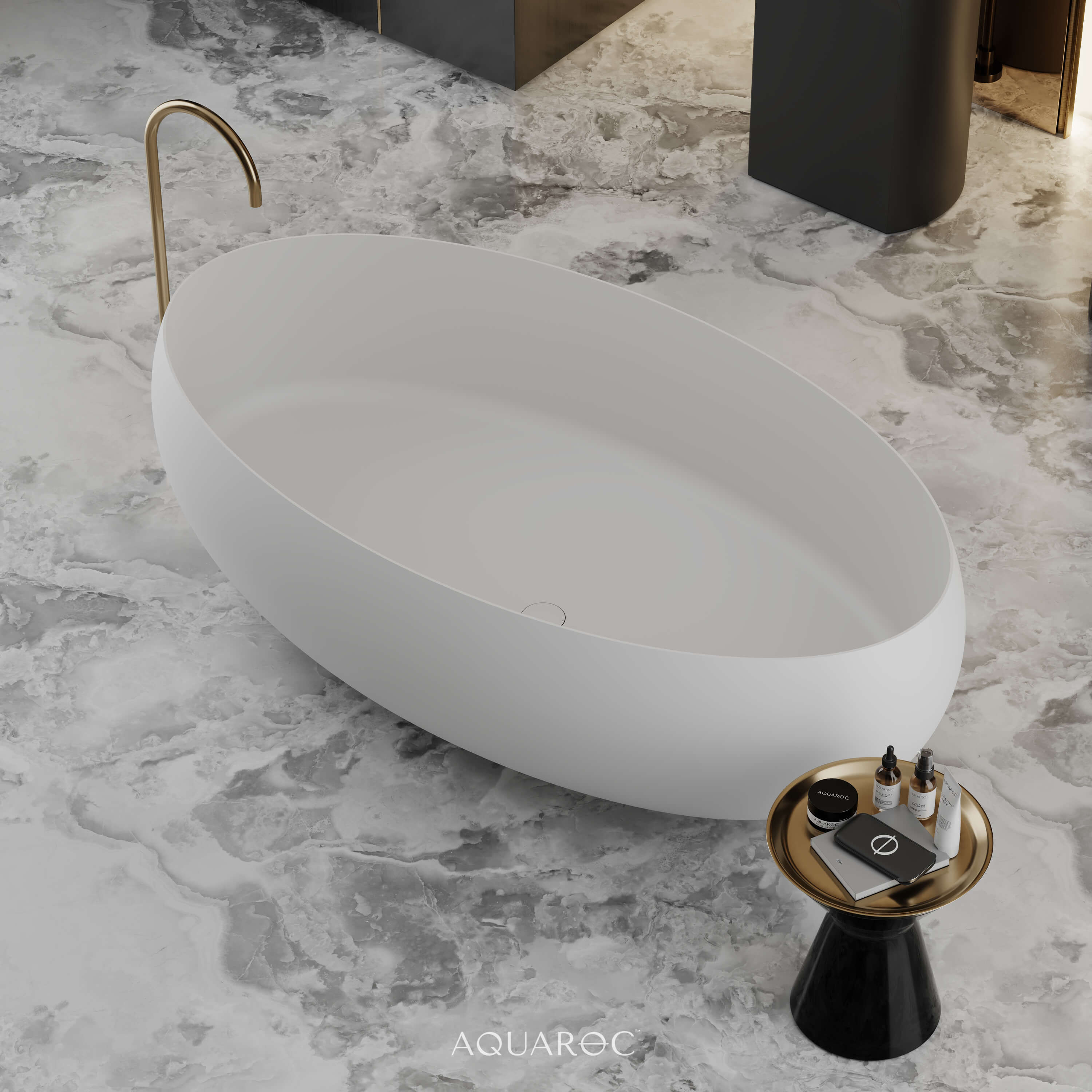 Camellia Freestanding Stone Bath 1700mm Aquaroc