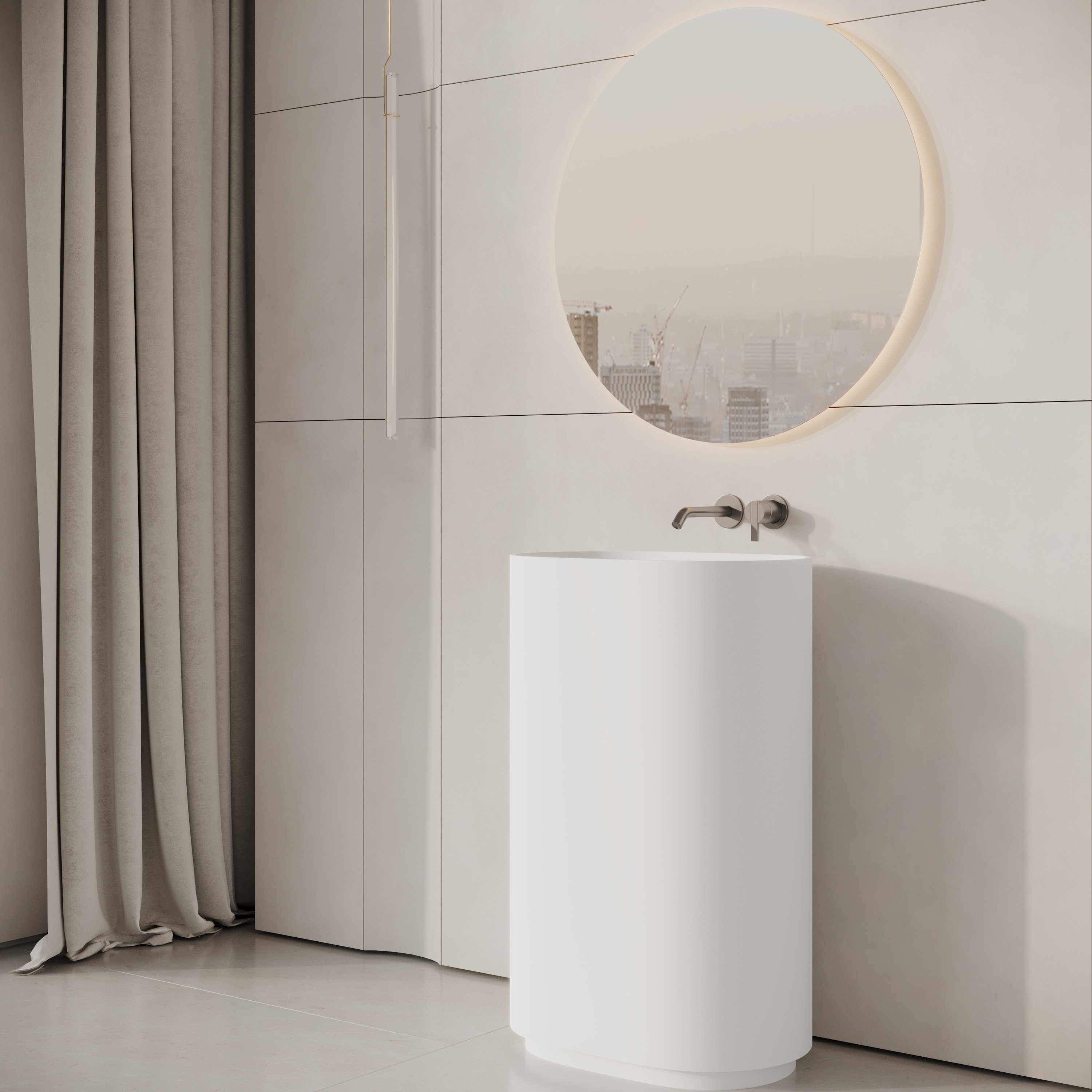 Neptune Freestanding Stone Basin 580mm Aquaroc