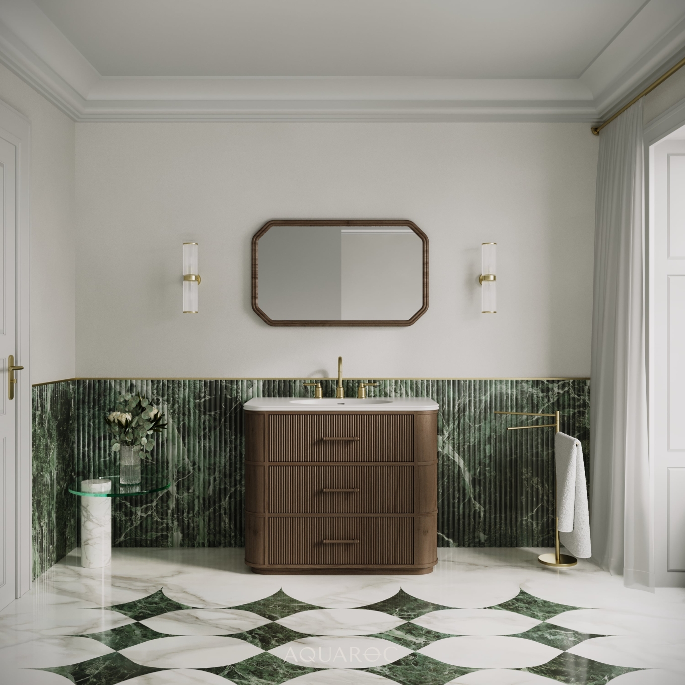 Savoy Vanity Unit & Stone Basin 1000mm Walnut Aquaroc — free download